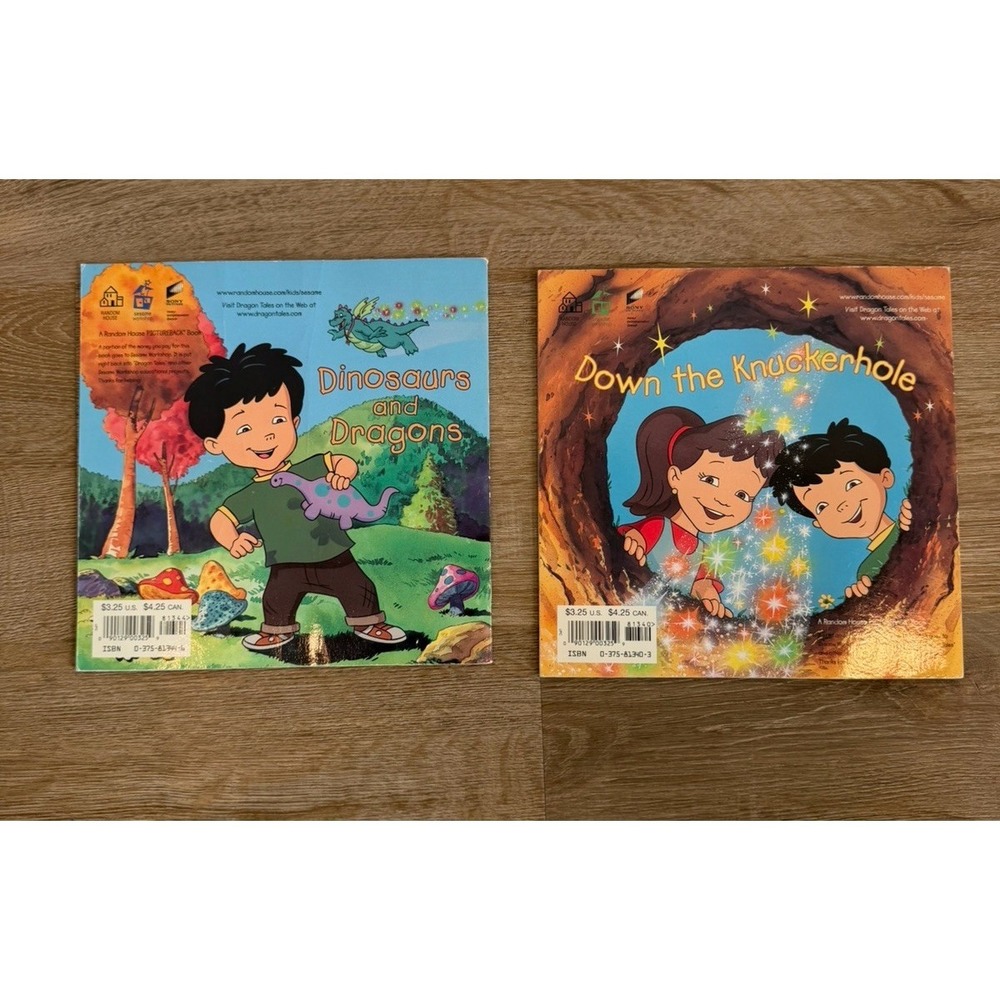 Vtg Y2K Dragon Tales Down The Knuckerhole & Dinosaur & Dragons 2000 Book LOT - Picture 5 of 5